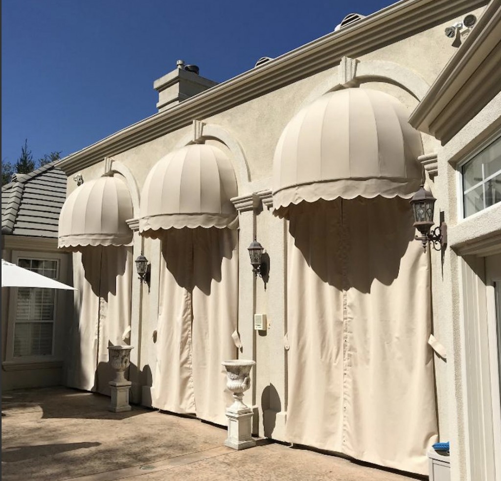 Domed Sunbrella Awnings with Drapes Domed Sunbrella Awnings with Drapes